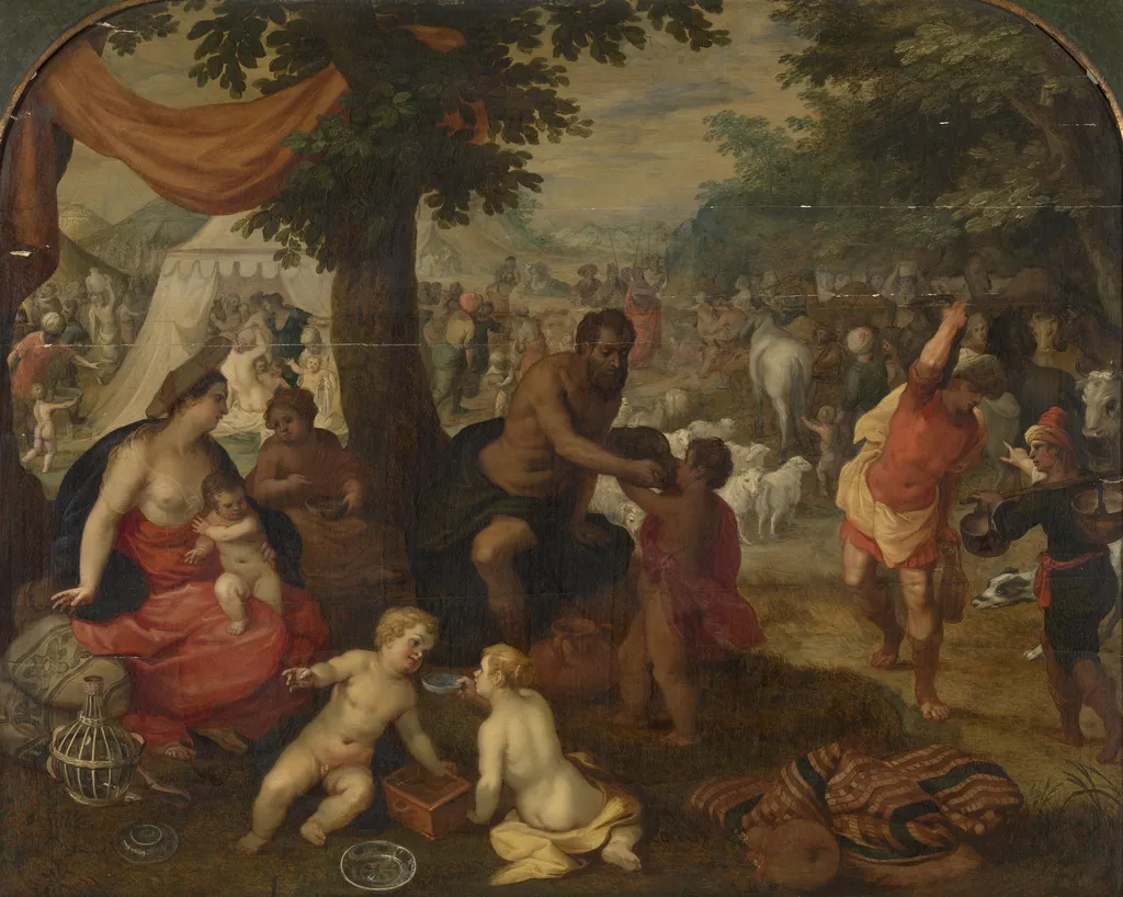 The Israelites in the Desert, by Hendrick van Balen the Elder, oil, 1611