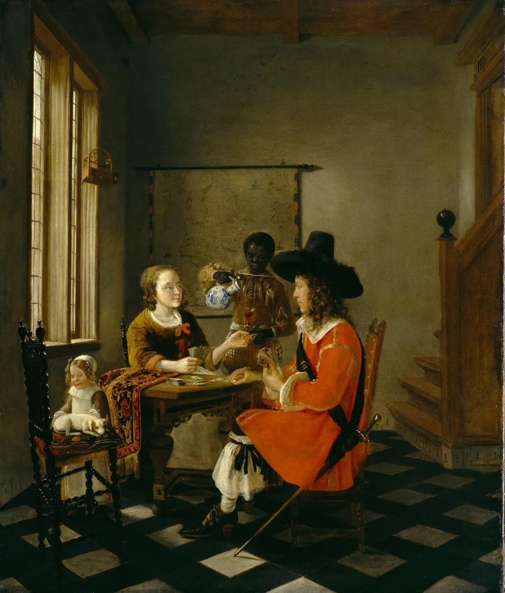 The Game of Cards, by Hendrick van der Burgh, oil, 1660