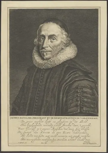 Portrait of J. Batelier, Remonstrant minister in The Hague, by Hendrik, Bary