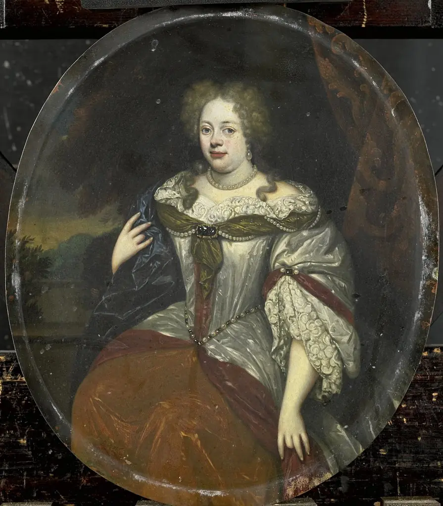 Portrait of Frouck, Barones van Aylva, Wife of Hans Willem van Aylva after 1658, by Hendrik de Valk