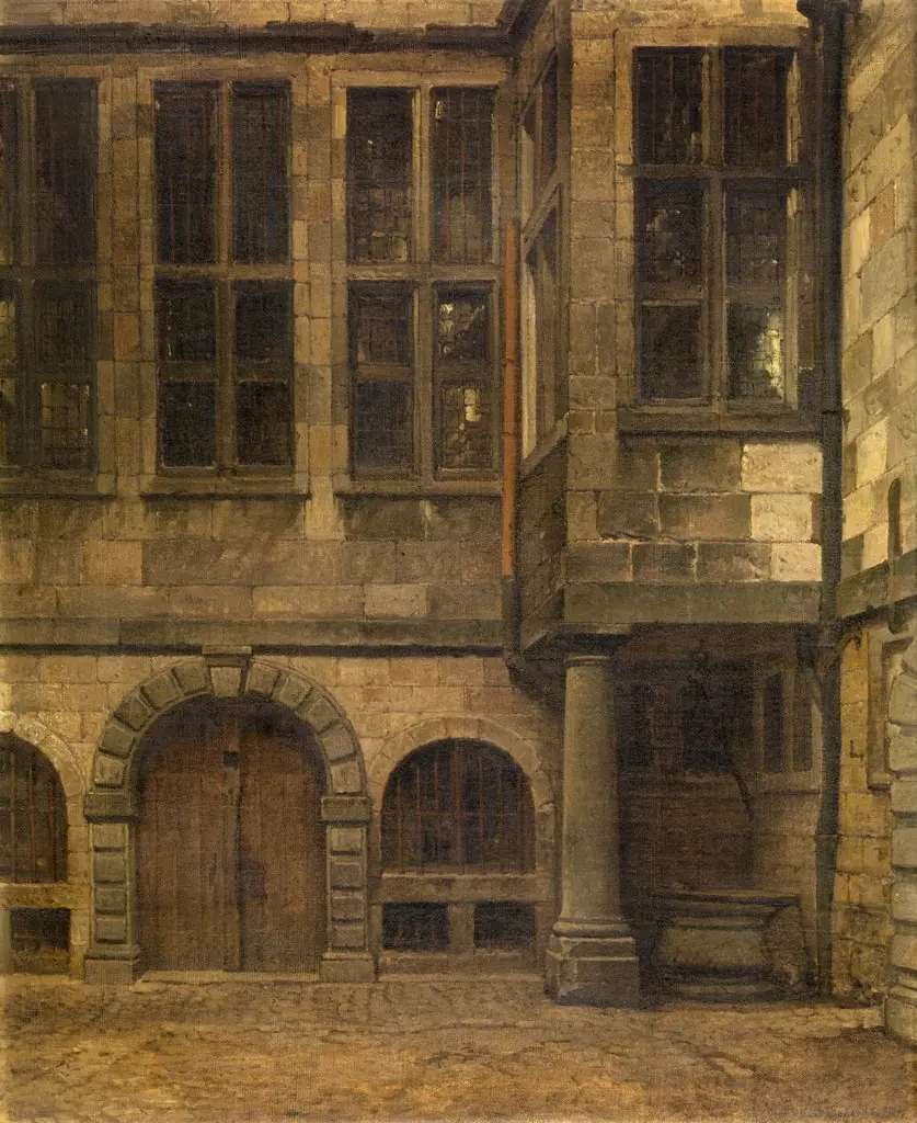 Old Courtyard of Antwerp Town Hall, by Hendrik Frans Schaefels