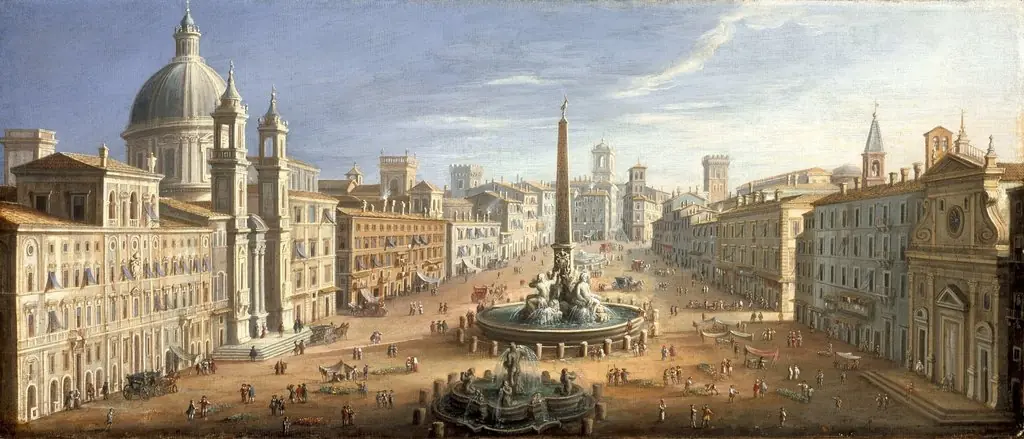 A View of the Piazza Navona, Rome, by Hendrik Frans van Lint
