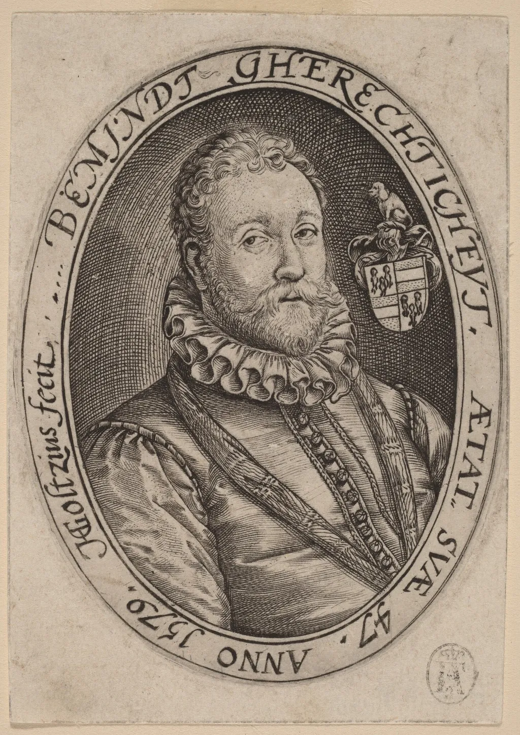 Adriaen van Swieten, by Hendrik Goltzius, ink, 1579