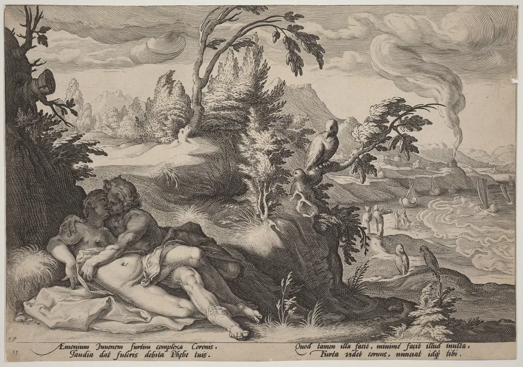 Apollo and Coronis, by Hendrik Goltzius, ink, 1589