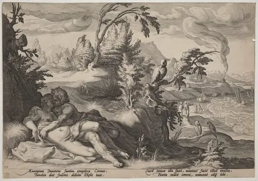 Apollo and Coronis, by Hendrik Goltzius
