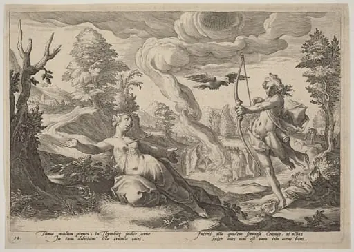Apollo Killing Coronis, by Hendrik Goltzius