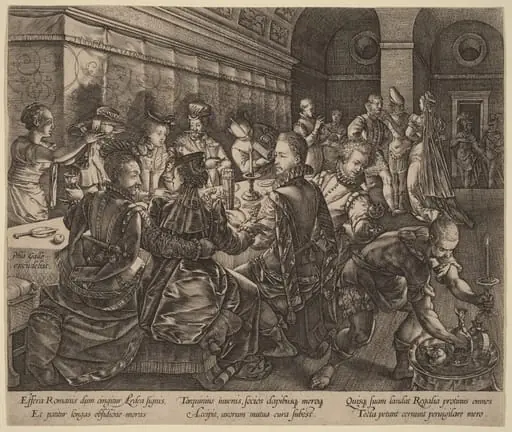 Banquet at the House of Tarquinius Collatinus, by Hendrik Goltzius