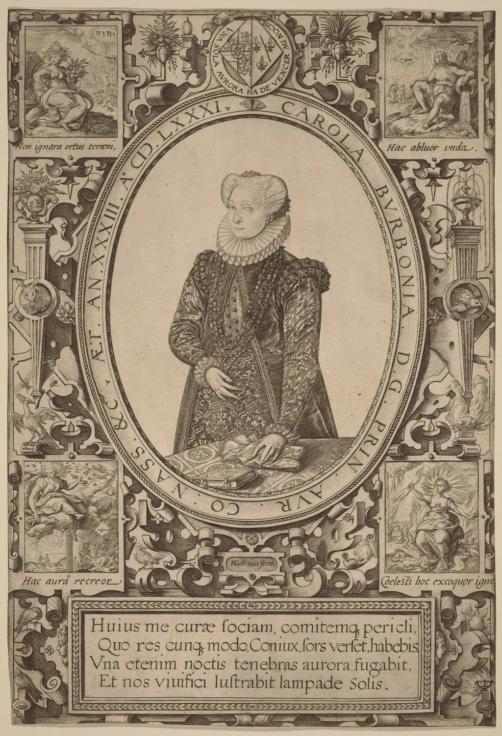 Charlotte of Bourbon, by Hendrik Goltzius, ink, 1581