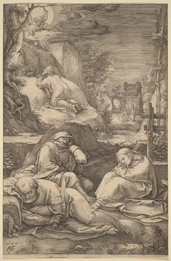 Christ on the Mount of Olives, by Hendrik Goltzius