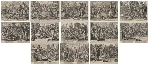 Christ, St. Paul, and the Twelve Apostles, by Hendrik Goltzius