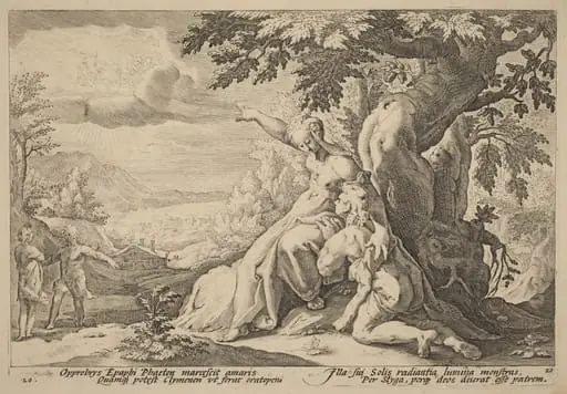 Clymene Urging Phaeton to Find Helios, by Hendrik Goltzius