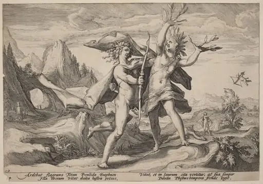 Daphne Changed into a Laurel Tree, by Hendrik Goltzius