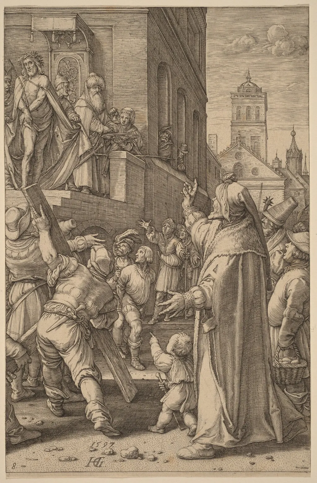 Ecce Homo, by Hendrik Goltzius, ink, 1597