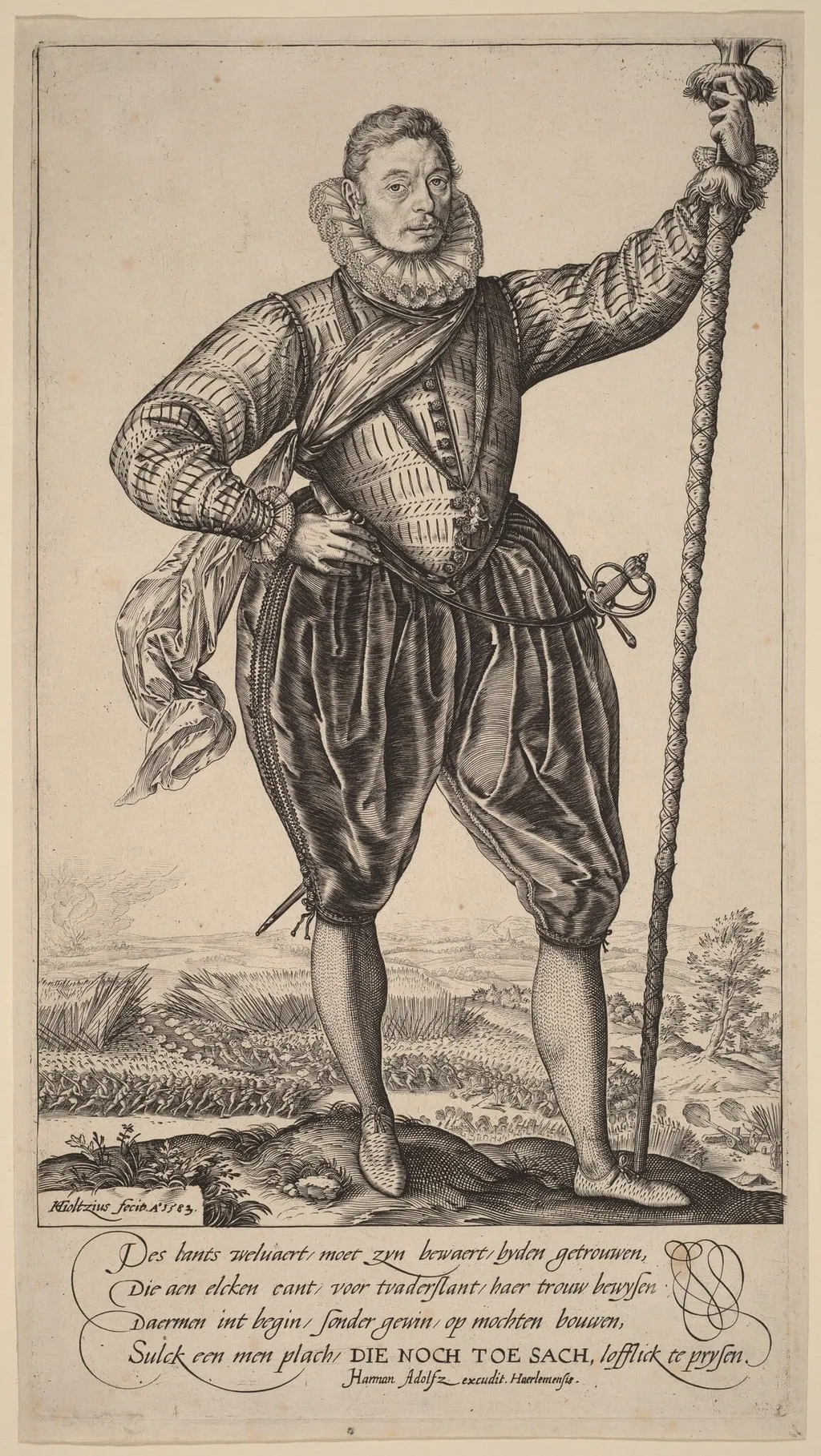 Gerrit de Jong, by Hendrik Goltzius, ink, 1583