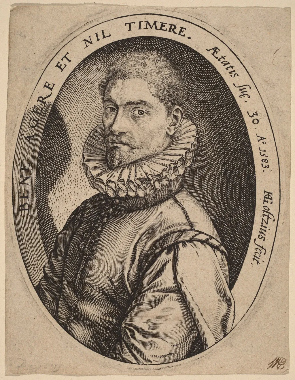 Hieronymus Scholiers, by Hendrik Goltzius, ink, 1583