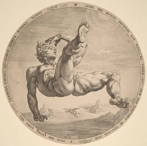 Icarus, by Hendrik Goltzius