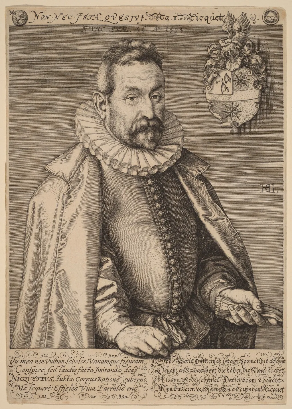 Jan Nicquet, by Hendrik Goltzius, ink, 1595