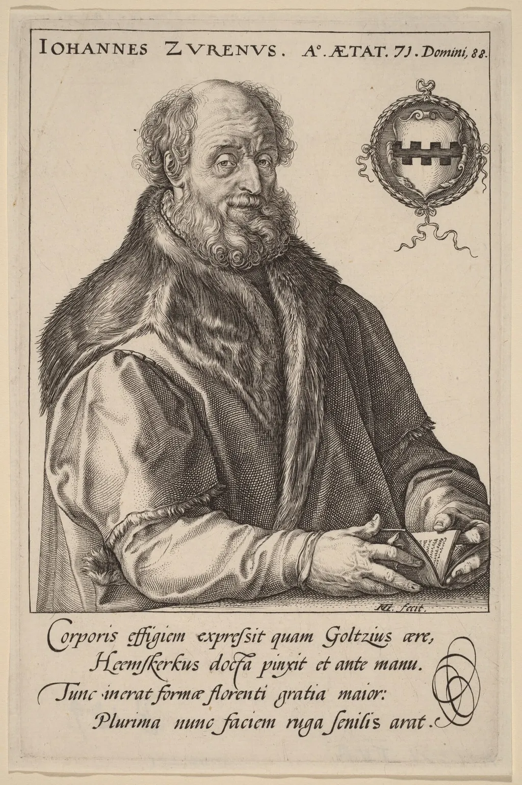 Johannes Zurenus (Jan van Zuren), by Hendrik Goltzius, ink, 1590