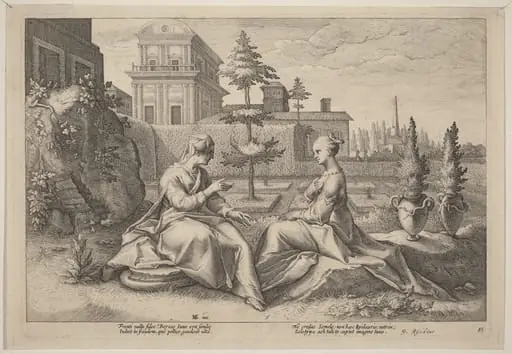 Juno in the Form of Beroe, Warning Semele, by Hendrik Goltzius