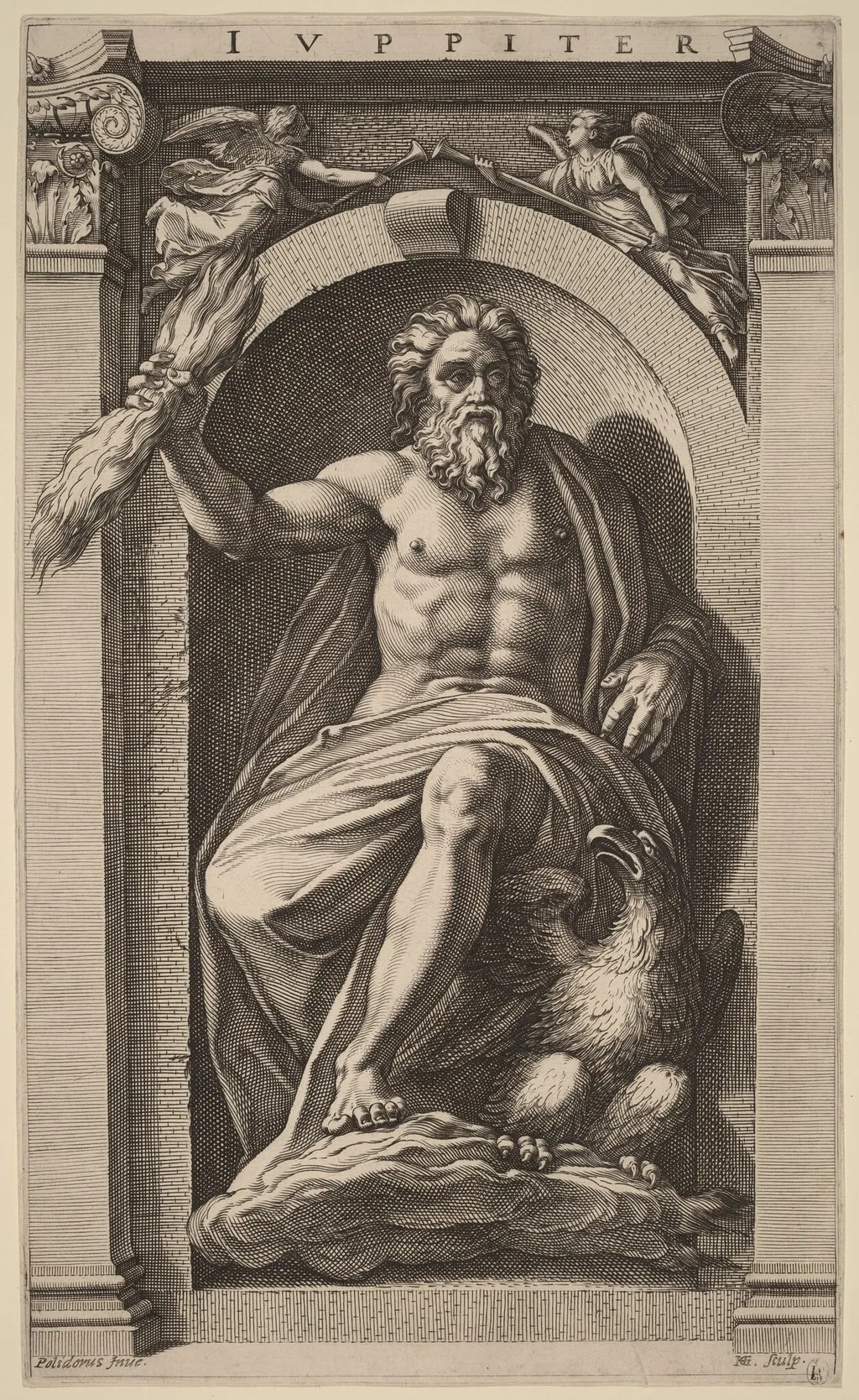 Jupiter, by Hendrik Goltzius, ink, 1592