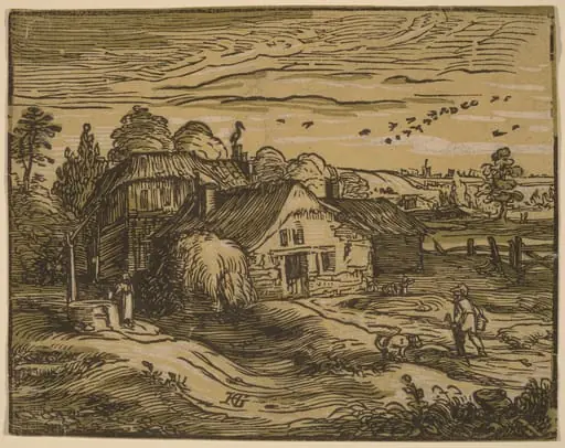 Landscape with a Farmhouse, by Hendrik Goltzius