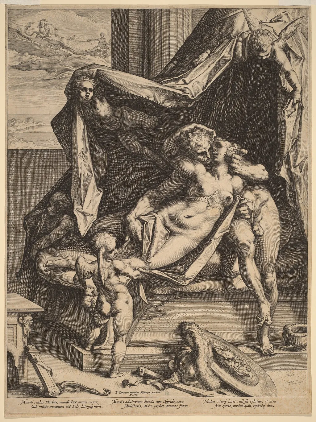 Mars and Venus, by Hendrik Goltzius, ink, 1588