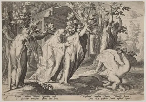 Phaeton's Sisters Changed into Poplars, and Cygnus into a Swan, by Hendrik Goltzius