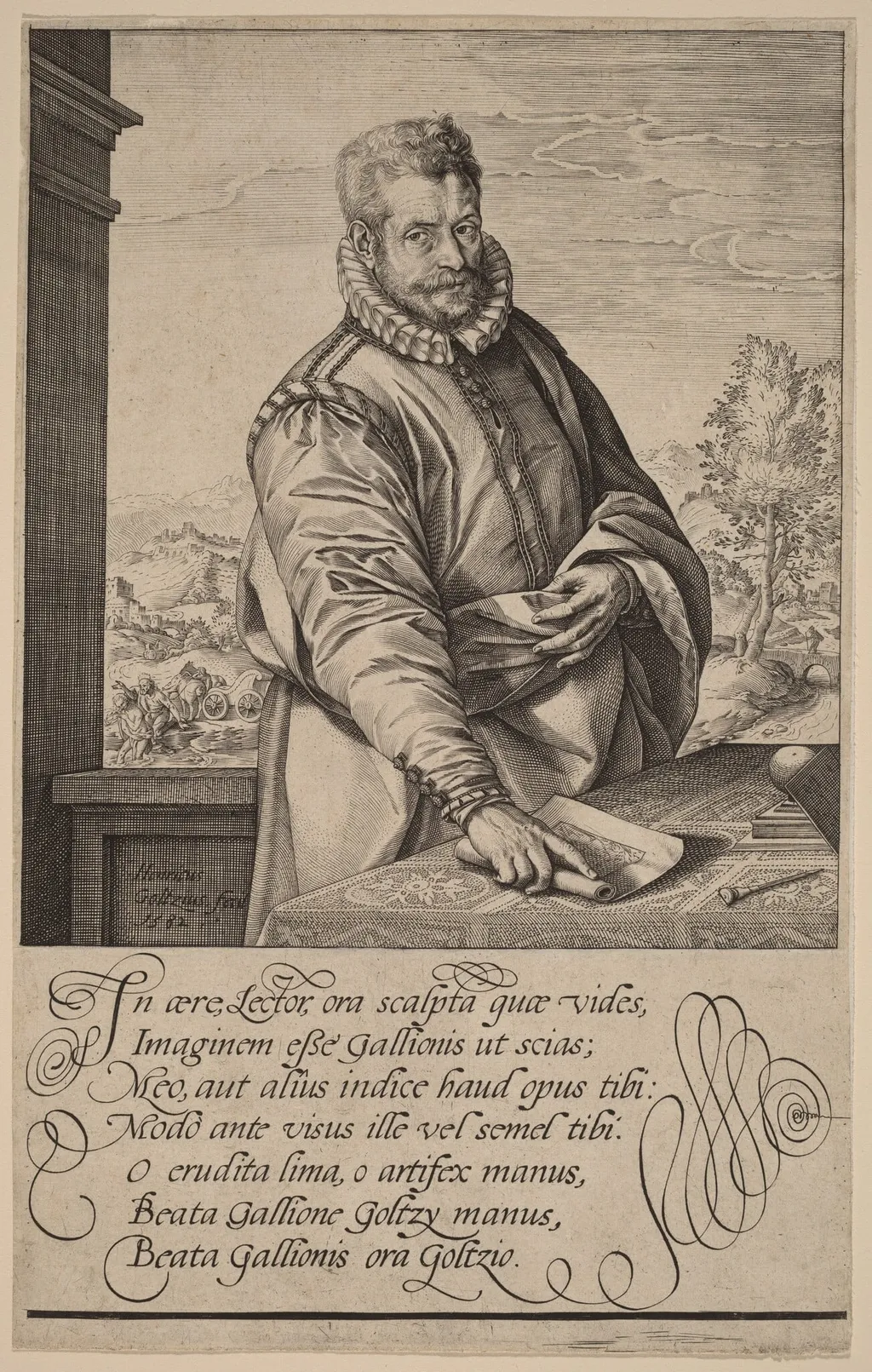 Philip Galle, by Hendrik Goltzius, ink, 1582