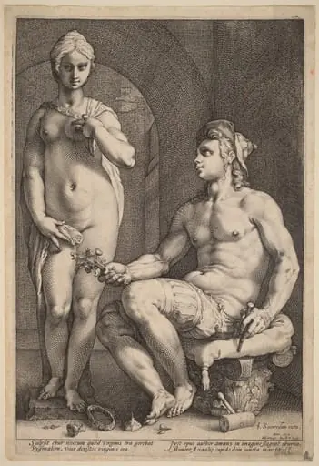 Pygmalion and Galatea, by Hendrik Goltzius