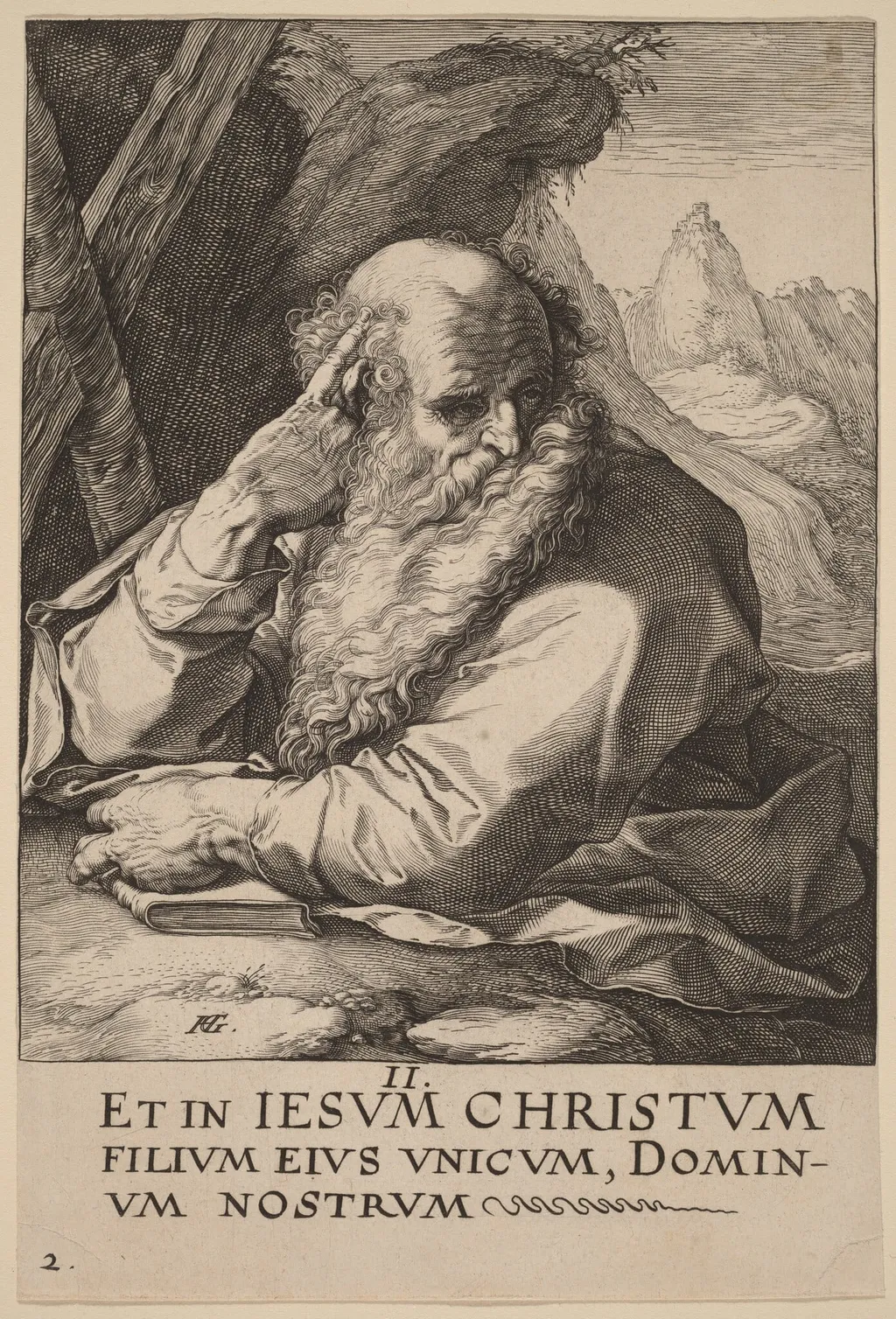 Saint Andrew, by Hendrik Goltzius, ink, 1589