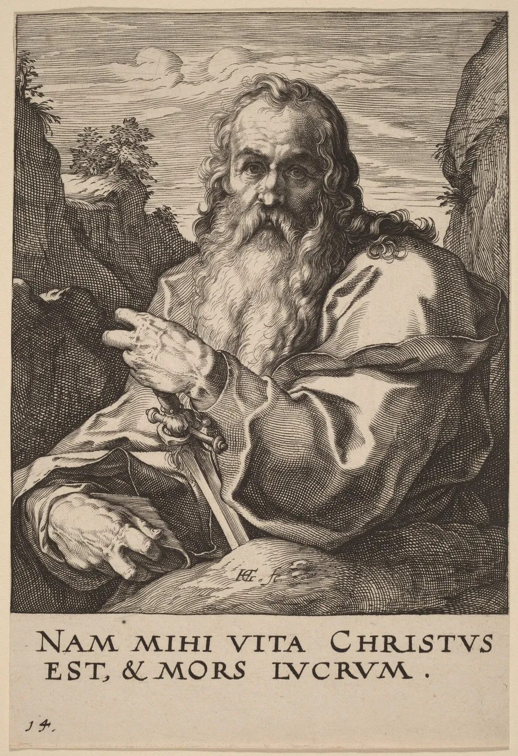 Saint Paul, by Hendrik Goltzius, ink, 1589