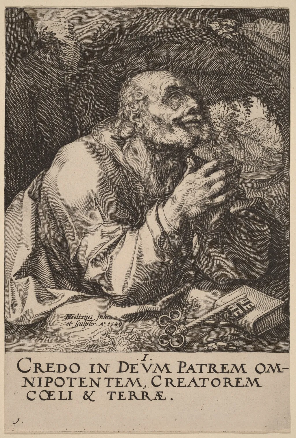 Saint Peter, by Hendrik Goltzius, ink, 1589