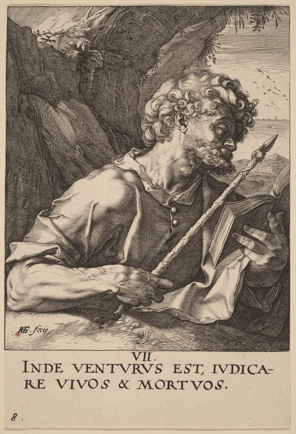 Saint Thomas, by Hendrik Goltzius, ink, 1589