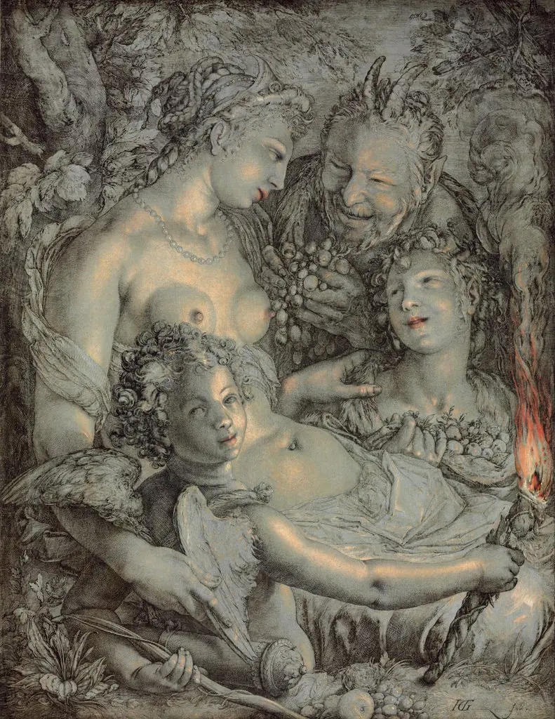 Sine Cerere et Libero friget Venus (Without Ceres and Bacchus, Venus Would Freeze), by Hendrik Goltzius