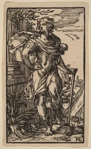 Standing Young Man with a Cane, by Hendrik Goltzius