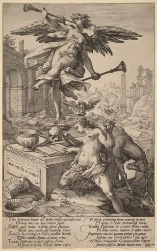 The Allegory of Fame and History, by Hendrik Goltzius