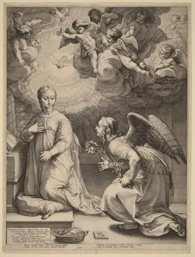 The Annunciation, by Hendrik Goltzius