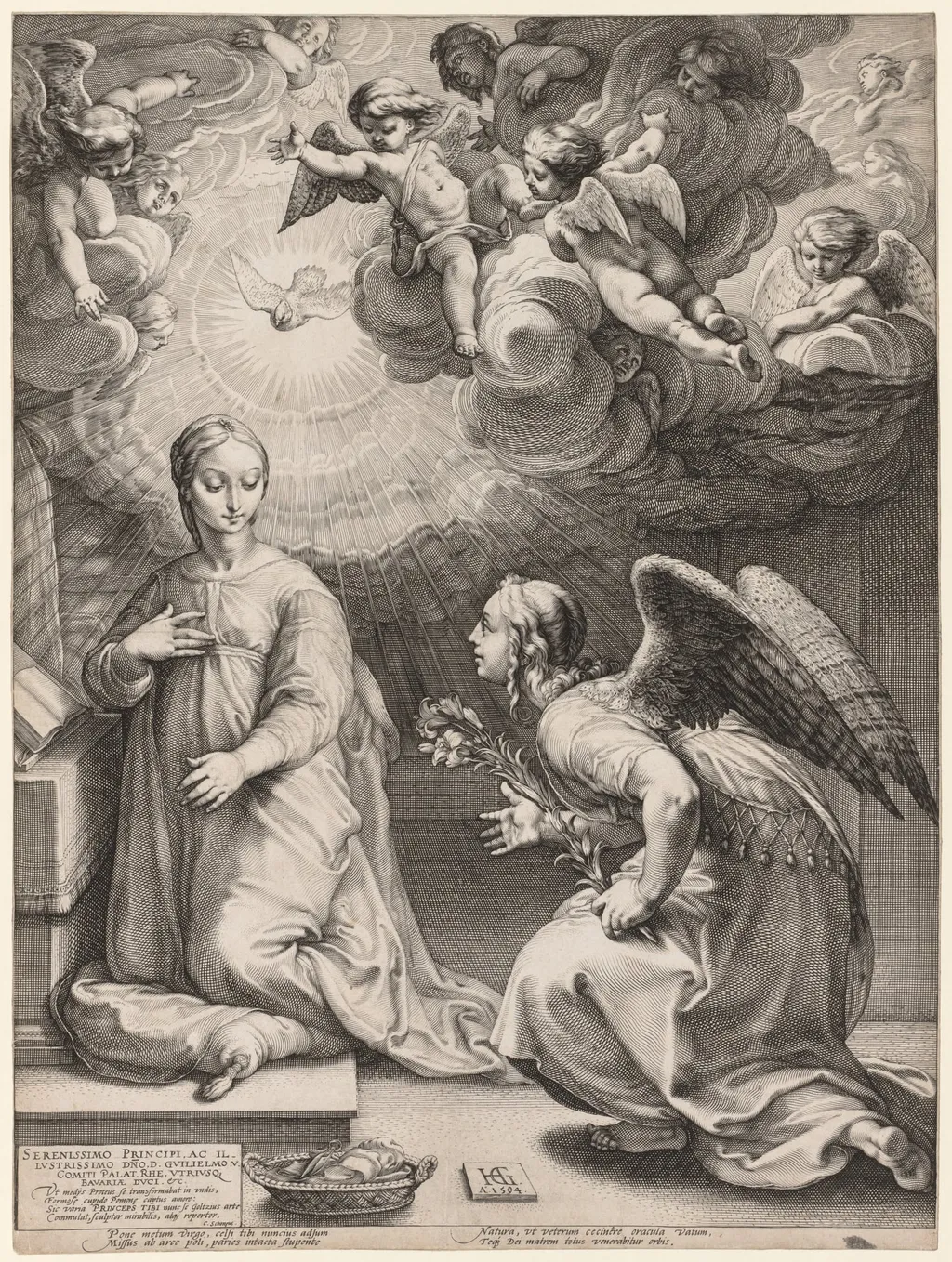 The Annunciation, by Hendrik Goltzius, 1594