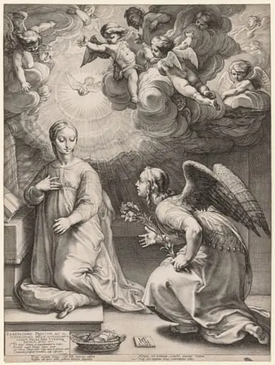 The Annunciation, by Hendrik Goltzius