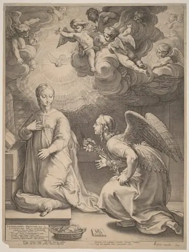 The Annunciation, by Hendrik Goltzius