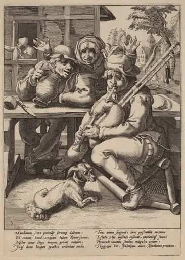 The Bagpipe Must Be Filled, by Hendrik Goltzius
