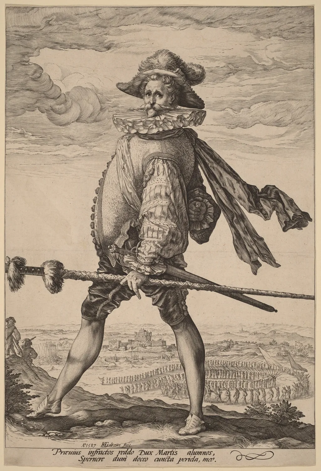 The Captain of the Infantry, by Hendrik Goltzius, ink, 1587