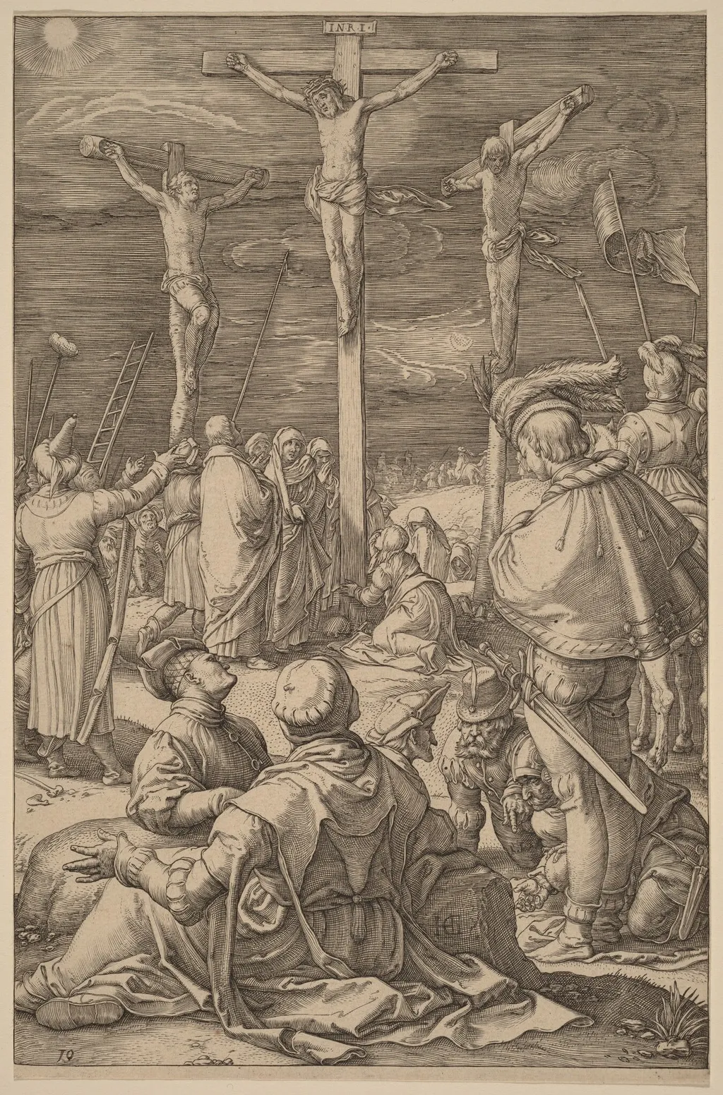 The Crucifixion, by Hendrik Goltzius, ink, 1598