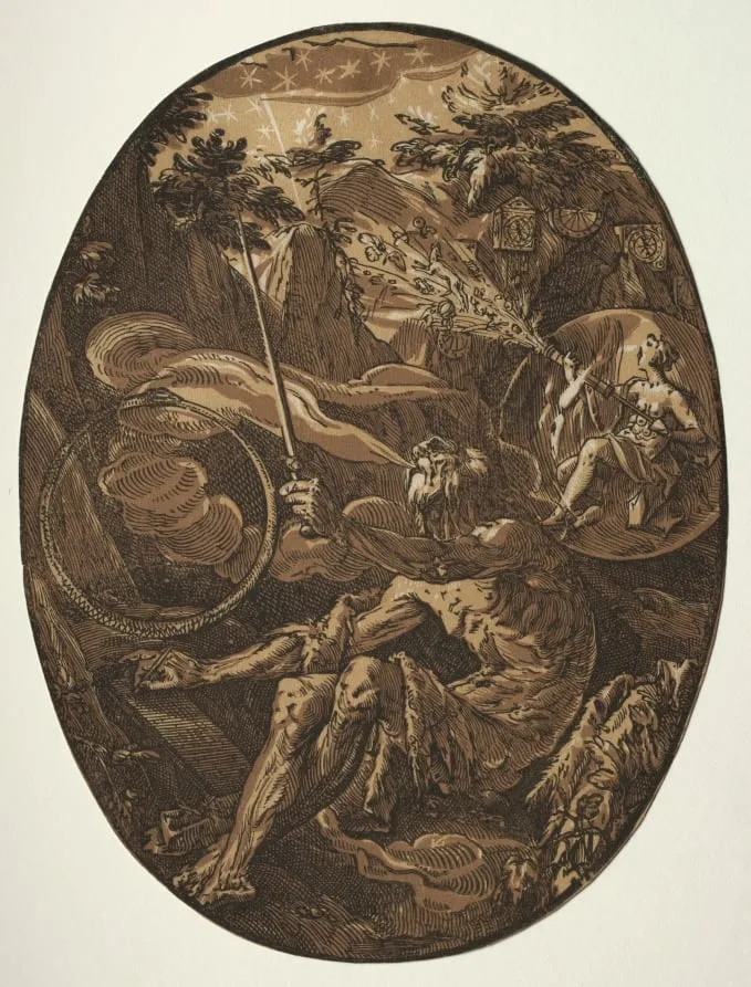 The Deities: Demogorgon in the Cave of Eternity, by Hendrik Goltzius, 1589