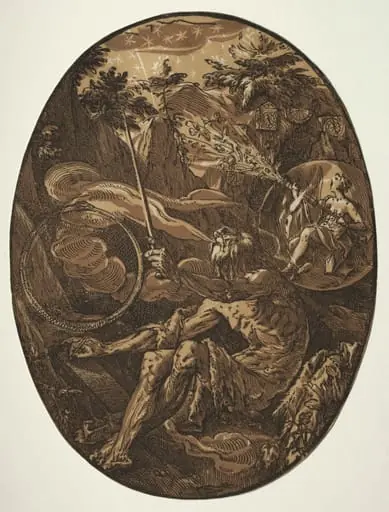 The Deities: Demogorgon in the Cave of Eternity, by Hendrik Goltzius