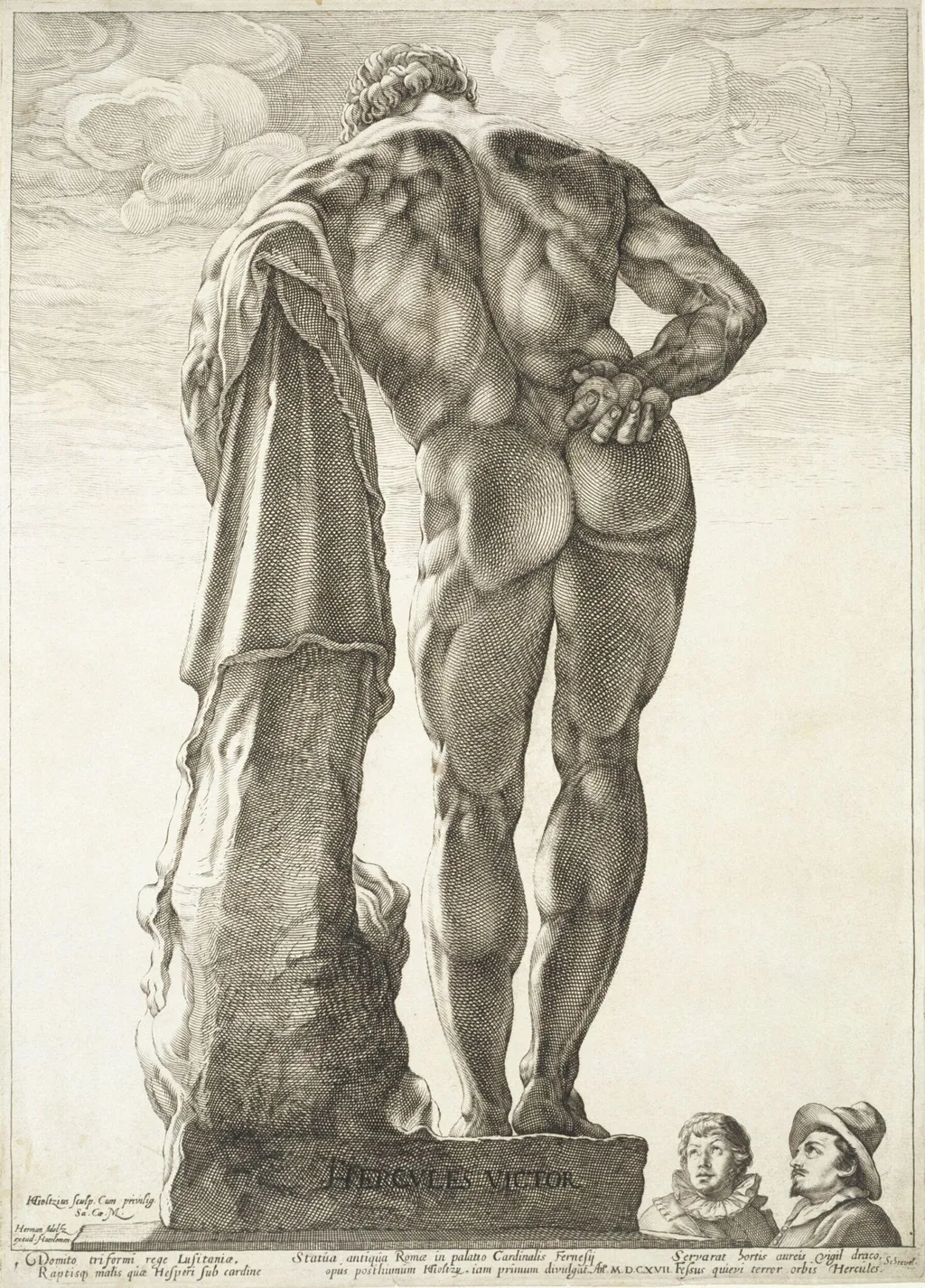 The Farnese Hercules, by Hendrik Goltzius, ink, 1592