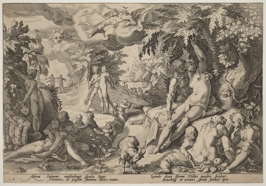 The Golden Age, by Hendrik Goltzius, ink, 1589