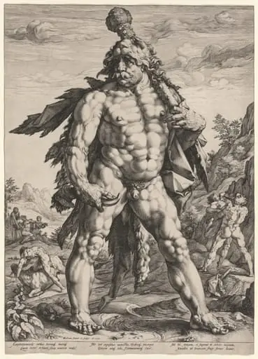 The Great Hercules or 'Knollenman', by Hendrik Goltzius
