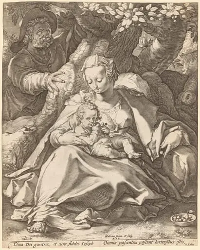 The Holy Family under a Cherry Tree, by Hendrik Goltzius