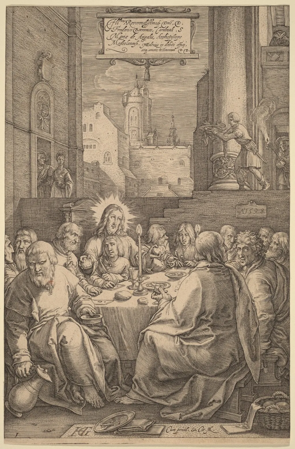 The Last Supper, by Hendrik Goltzius, ink, 1598